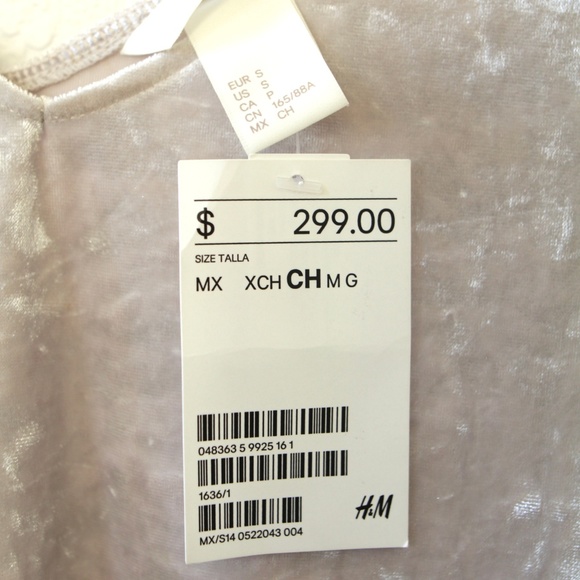 NWT H&M Velvet Tank Top Silver Small Shine Shimmer - Picture 5 of 6